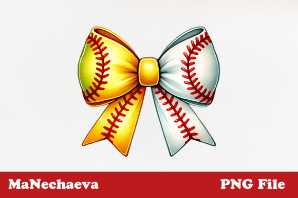 Baseball Softball Split Bow Sublimation: A Sporty Design Asset