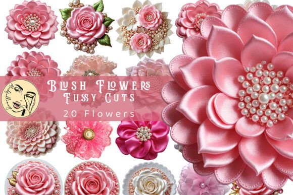 Blush Flowers Fussy Cuts: A Designer's Floral Toolkit