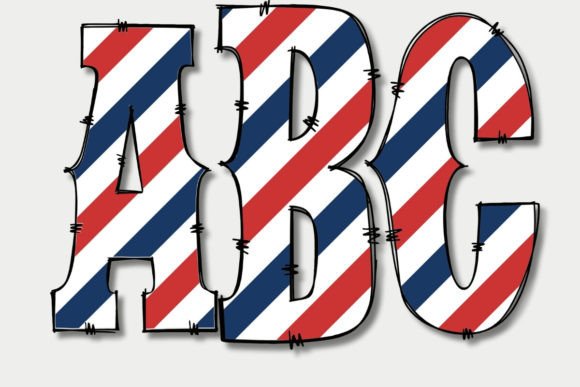 Celebrate in Style with Striped 4th of July Western Letters PNG
