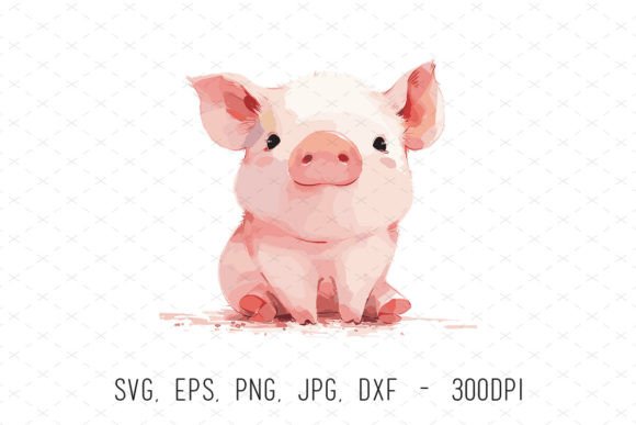 Charming Watercolor Baby Pig Clipart for Every Project