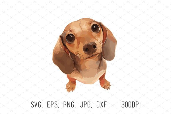 Cute Dachshund Dog Watercolor Clipart: A Versatile Design Asset