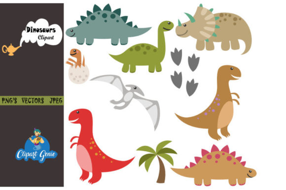 Dinosaurs Clipart Bundle: Prehistoric Charm for Modern Projects