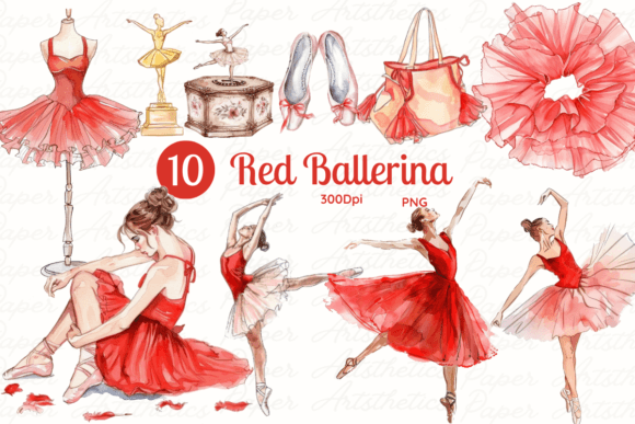 Elevate Your Designs with Red Ballerina Clipart Ballerina Clipart