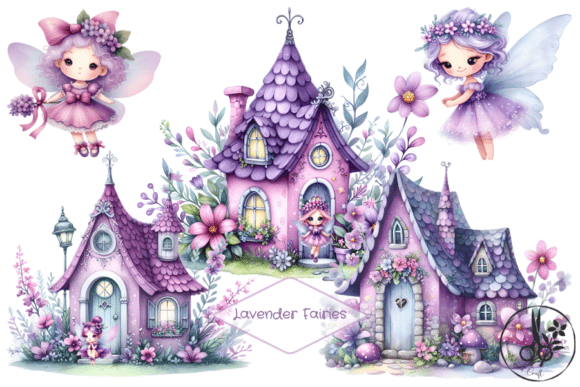 Enchanting Lavender Fairies: Whimsical Design Assets for Creatives