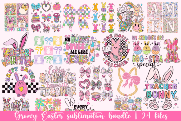 Groovy Easter: A Retro Design Asset for Vibrant Projects