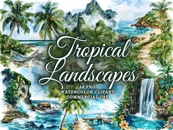 Summer Tropical Landscapes Clipart Png: Infuse Your Projects with Paradise