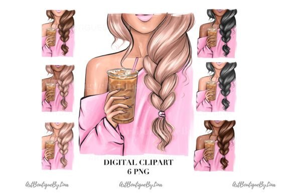 Trendy Coffee Lover Girl Clipart: The Ultimate Design Asset