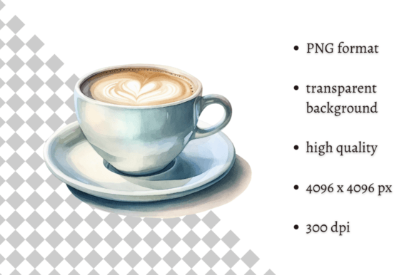Watercolor Cup of Coffee PNG Clipart: A Creative Asset