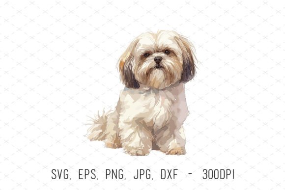 Watercolor Shih Tzu Dog Vector Clipart: A Designer's Asset