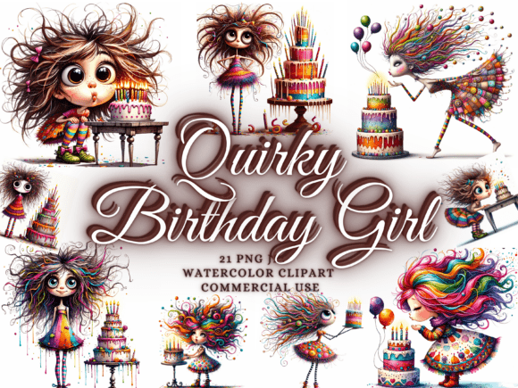 Whimsical Charm: Using Birthday Girl Clip Art for Commercial Projects