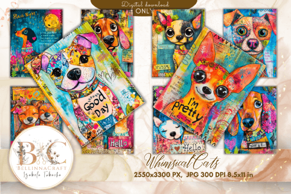 Whimsical Dogs Colorful Background Image: Creative Versatility